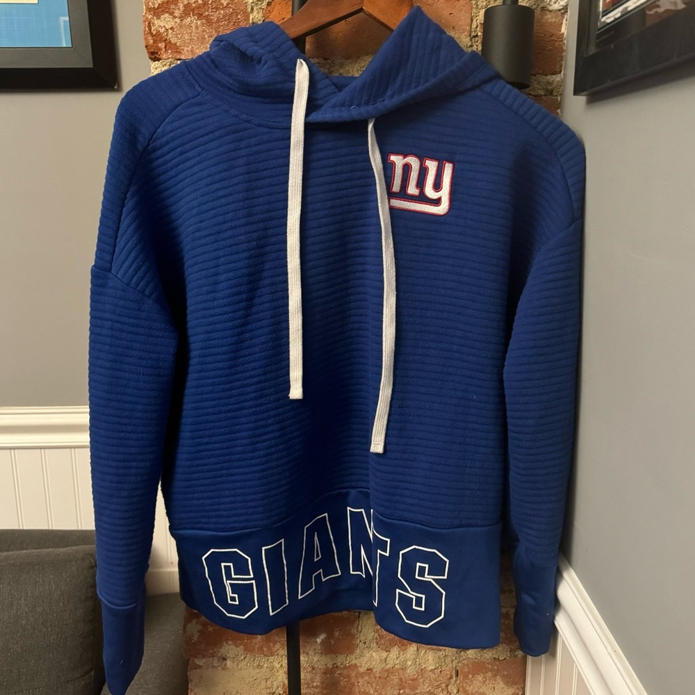 NFL NY Giants Blue Corded Juniors Hoodie Size Medium